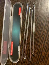 Pinzas de acero inoxidable para eliminación de acné, máquina extractora de espinillas y puntos negros con caja, herramienta de cuidado Facial, Uds.