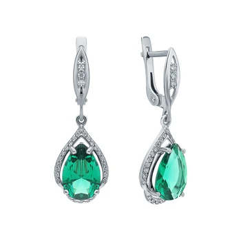 

Silver earrings with nanocrystal and cubic zirconia sunlight sample 925