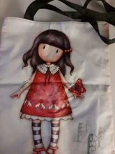 Bolso de diseñador para mujer, bolsa de hombro de lona duradera de alta calidad con estampado de dibujos animados, bolso escolar para chicas