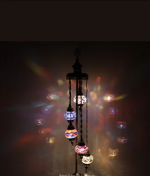 

5 Ball Multicolor Turkish mosaic floor lamp, mosaic lamp, turkish mosaic chandelier,