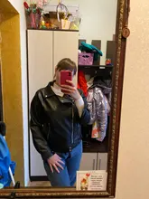 Jacket Women Basic-Coat Moto Aelegantmis Faux-Leather Plus-Size Winter Outerwear Autumn