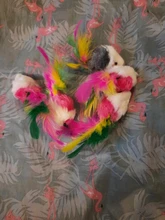 Mini juguetes de lana suave para gatos y gatos, ratón falso, pluma colorida, juego de entrenamiento divertido, suministros para Mascotas y Cachorros