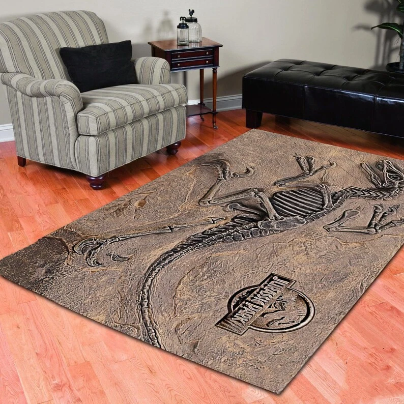 Dinosaur Reliquiae Park  Animals Skeleton Flannel Floor Rugs For Living Room Bedroom Home Decoration Housewarming Gift Office