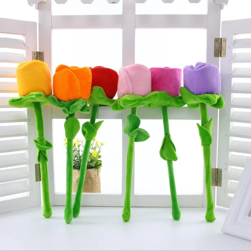 Household Toys 10pcs Curtain Accessories Cute Smile Cartoon Sunflower Rose Plush