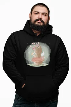 

Angemiel Wear Kuşla Oynuyan Sweet Teddy Bear Black Male Hooded Sweatshirt