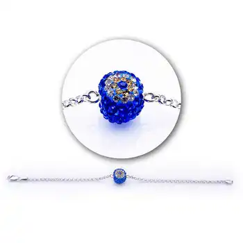 

Merve Silver Evil Eye Ball Women Bracelet