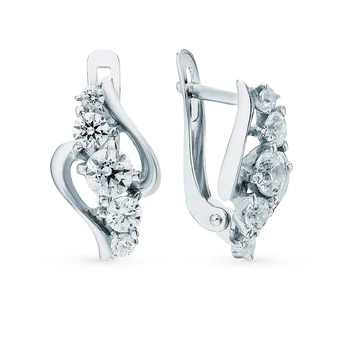 

Silver earrings with cubic zirconia Swarovski sunlight sample 925