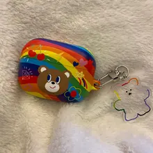 Llavero transparente de dibujos animados para niños, minillavero de PVC con forma de oso de goma, regalo para niños