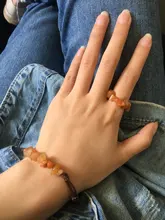 Momiji-Anillo de energía de piedra Natural bohemio para mujer, joyería elástica hecha a mano, anillo ajustable de cristal para fiesta de boda, venta al por mayor