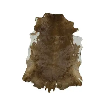 

Natural goat skin rug 90x65 cm brown and white color