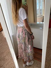 REALEFT-faldas largas plisadas con estampado Floral para mujer, faldas largas de tul, de cintura alta, sueltas, para primavera y verano, 2021