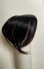 Halo Lady-Clip de belleza para mujer, cabello humano con explosión de flequillo, pieza central, pelo lacio brasileño no Remy para la pérdida de cabello