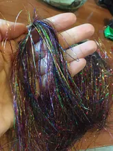 Purpurina de pelo brillante para mujer, extensiones de cabello de seda de arcoíris, Dazzles, Hippie para tocado trenzado, largo de 100cm, 120 hebras/bolsa