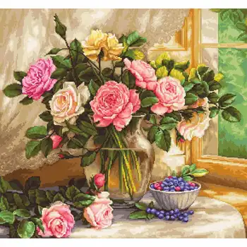 

B588 set for embroidery Luca-s 'натюрморт с golubikoi' 41*38 cm