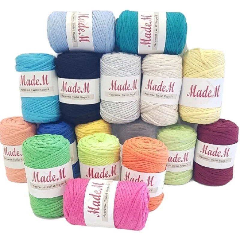 2mm Macrame Cord, Polyester Macrame Yarn Perfect for Bags and Home Textile,  75 Mt. NEW COLORS 