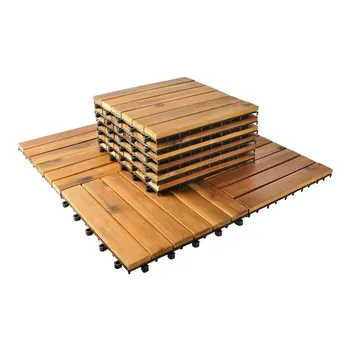 

Lot of 10 tile wooden decking tiles 30x30cm balcony click tiled #5100