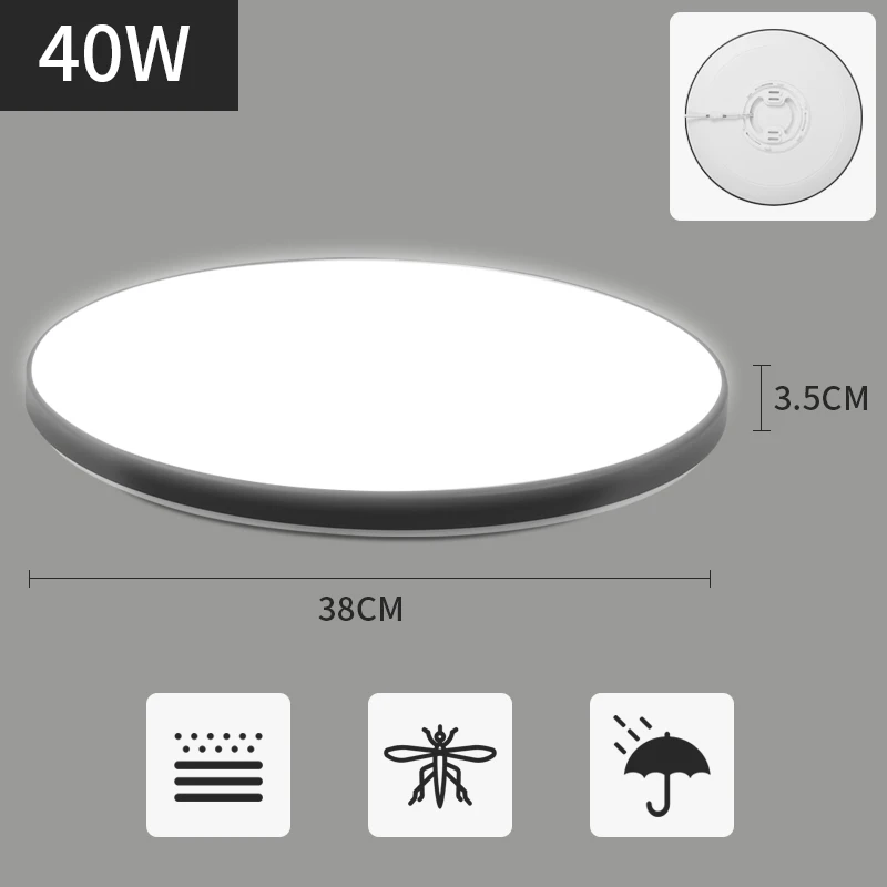 Round LED Panel Ceiling Light, 15W-50W, Surface Mount for Indoor Home, Kitchen, Bedroom Lighting