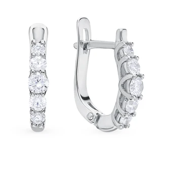 

Silver earrings with cubic zirconia sunlight sample 925