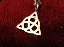 Joyería Vintage Triquetra Trinity collar de colgante de nudo collares y colgantes de Plata de Ley 925 para mujer (JewelOra NE101914)