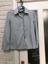 Blusa de manga larga con botones lisos para Primavera, camisa blanca de oficina para mujer, a la moda