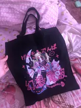 Lona de pana Bolso tipo Shopper Impresión de Anime mujeres bolso diario bolso mujer Y2k de almacenamiento reutilizable plegable bolsas