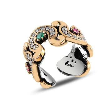 

Silver 925 Sterling Authentic Zircon Cubic Zirconia Adjustable Tall Ring