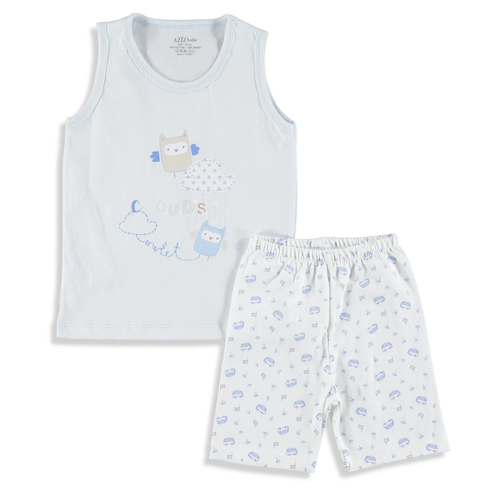 Ebebek Aziz Bebe Cloud and Sun; короткие спортивные костюмы для маленьких мальчиков