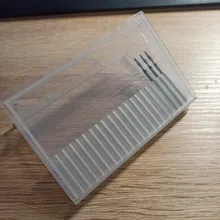 Caja de almacenamiento con ranuras de plástico para limas de uñas, accesorios de manicura con soporte transparente acrílico, 20 unidades