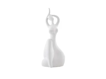 

Ceramic statue woman sitting large white color model Zen