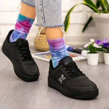 

Smox Black Skin Women 'S Shoes, 2021 Fashion Stylish, Casual and Comfortable Clothing, Orthopedic Thermo Soles, Lace-up Sports