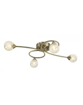 

Ceiling lamp. PLAFON. LIGHT CEILING SPOTLIGHT. METAL AND CRYSTAL. LEATHER AND CLEAR GLASS. LIGHT G9 Ref. MX00020-4E AB