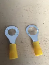 Conector de Cable aislado, 10/25/50/100 Uds. RV5.5-3.5 4 5 6 8 10 12 anillo amarillo 4-6MM, Cable de Terminal de crimpado eléctrico 12-10AWG