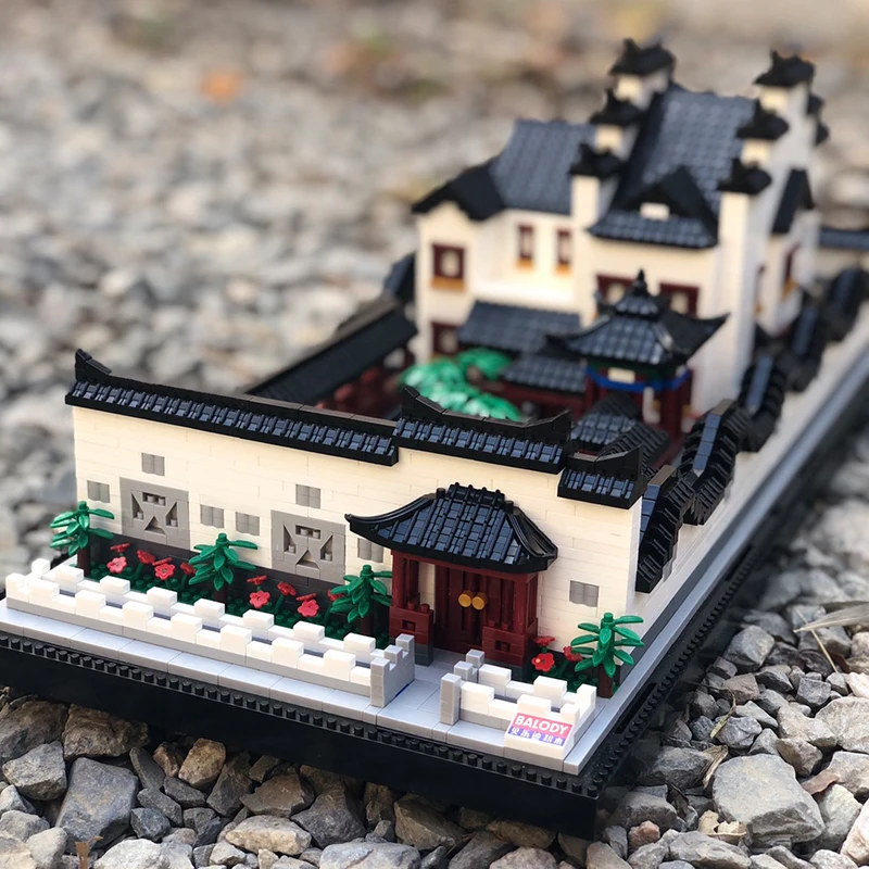 

World Architecture Garden House Courtyard Lake DIY Mini Diamond Blocks Bricks Building Toy for Children Gift no Box