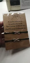 2 unids/set corazón Árbol de la vida encanto pulseras uno para ti, uno para mí cadena negra trenzado pulsera de pareja para hombres mujeres Tarjeta de deseos