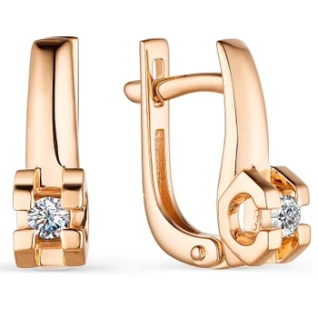 

Alcor earrings with 2 diamonds in red gold