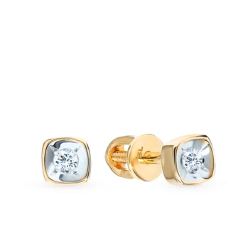 

Gold earrings with diamonds sunlight sample 585