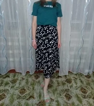 Spring Skirts Bottom A-Line Floral-Printed MISHOW Elegant Fashion Women Female Mid-Calf