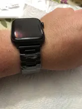 Correa de acero inoxidable para Apple Watch Series 6, 5, 4, 3, 2, 40mm, 44mm, 42mm, negro, adaptador para iWatch Band 4, 3, 38mm