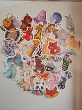 JDM-pegatinas de animales de acuarela para ordenador portátil, mezcla de estilos, 40/80 Uds., pegatina de dibujos para niños, guitarra, Ordenador de monopatín, pegatina de juguete