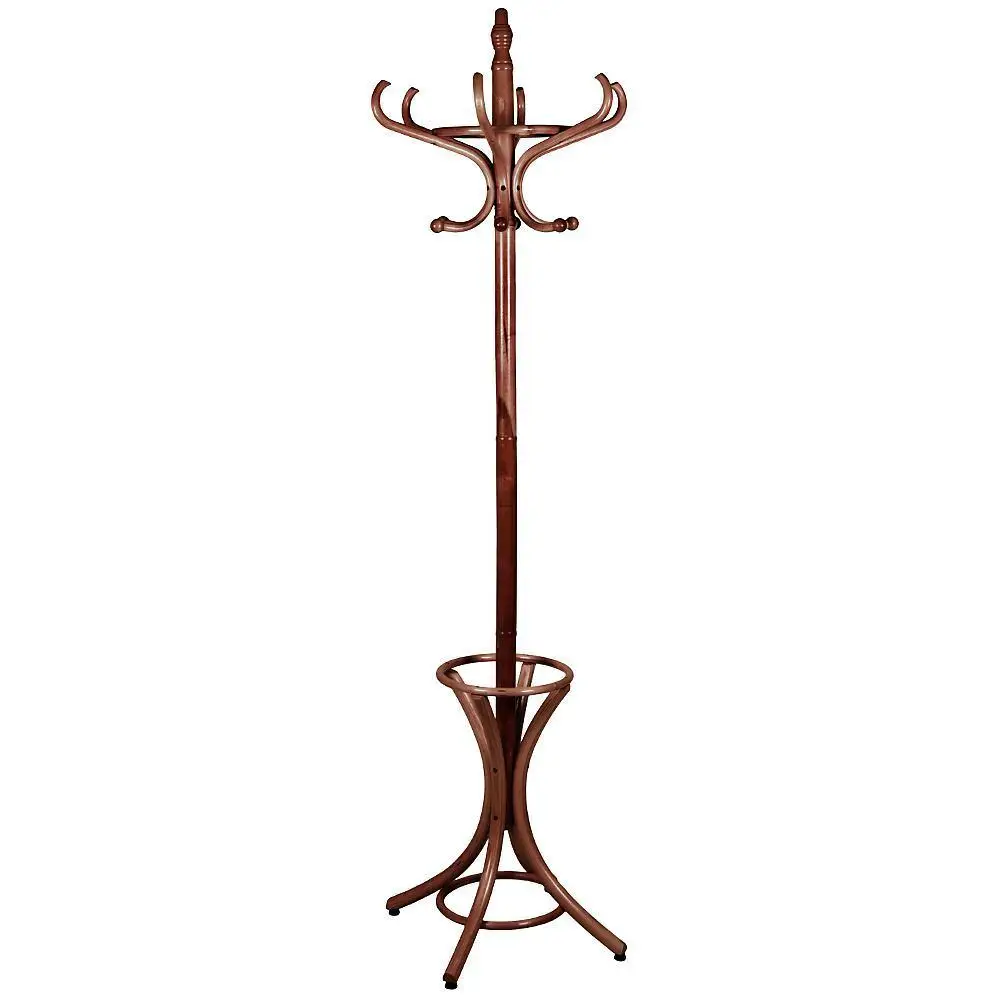 Наземная вешалка для пальто зонтиков Thonet Wood лакированная коричневая | Мебель