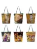 Customized Oil Painting Tears Cloth Tote Bags For Women Gustav Klimt Ladies Fashion Handbag Large Capacity Shopping Totes Bags 1