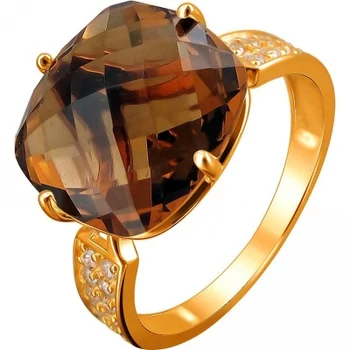 

Esthete ring with quartz and cubic zirconia in red gold