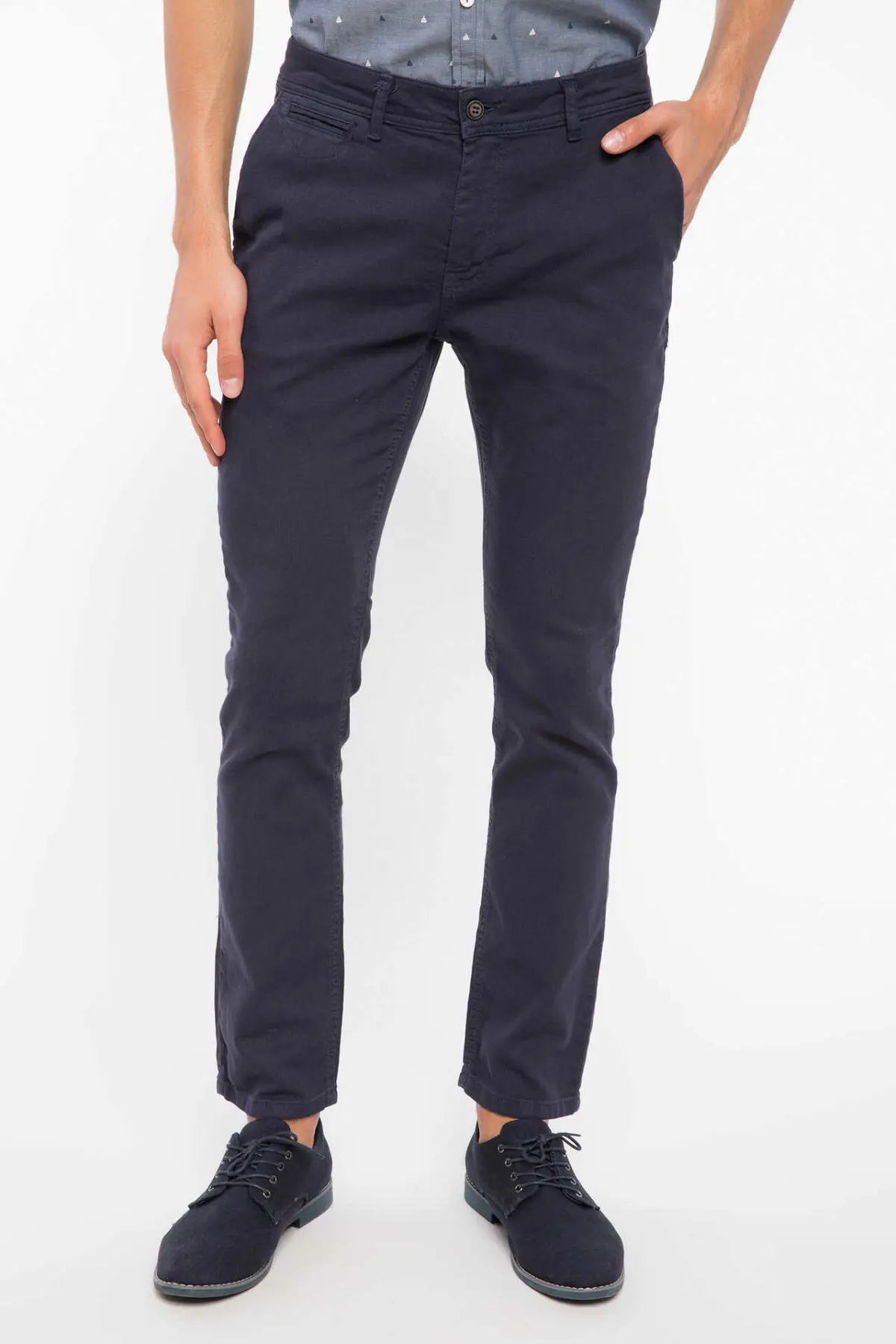 

DeFacto Man Spring Solid Color Long Pants Men Casual Mid-waist Formal Bottoms Men Fit Skinny Trousers-I7016AZ18SP