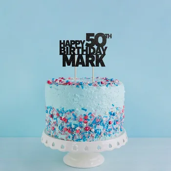 

Personalised Name and Age Birthday Cake Topper. custom 30th, 40th, 50th, 60th, 70th, 80th, 90th,100th birthday Party Decorations