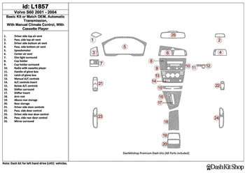 

Interior lining for Volvo S60 2001-2004. Set L1857.