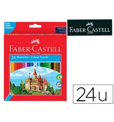 Цветные карандаши FABER-CASTELL C/24 цвета шестиугольные деревянные лесные |