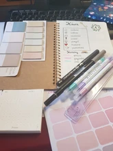 Juego de 6 colores bonitos, novedad, notas recordatorias adhesivas, pegatinas de índice, marcador de página, pegatina de bandera, suministros de papelería de oficina escolar