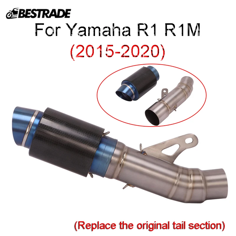 

Exhaust System For Yamaha YZF R1 R1M 2015-2020 Scooter Exhaust Escape Titanium Alloy Middle Link Pipe Muffler Tube Slip On