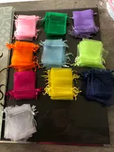 100 unids/lote 5x 7/7x 9/10x15cm bolsas de joyería de Organza bolsa de lazo de Organza bolsa de embalaje de la joyería bolsas joyería bolso bolsa de
