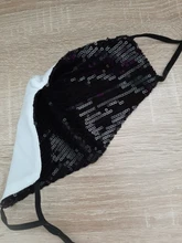 Mascarilla facial con lentejuelas ostentosas para fiesta, máscara antipolvo, lavable, reutilizable, lazo de oreja elástico, kpop